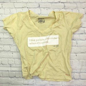Peace Love World I Am Light Yellow Tee Sz M